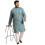 Sojanya Plus (Από το 1958) Ανδρικό Jacquard Silk Peacock Blue Self Design Μακρύ Κούρτα - Μέγεθος: 52 1