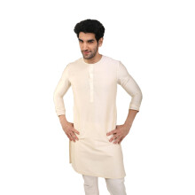 Pαnska bavlnenα sϊprava Kurta Manyavar (Mk50102-302-L_Cream_40)