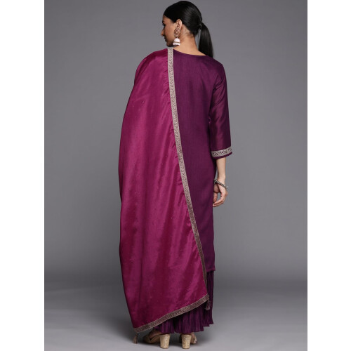 Set Kurta in misto seta da donna Libas (33567O_Viola 2