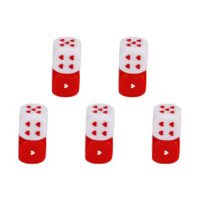 5 Paar Rote Weiß Herz Würfel Plastik Sicher Mehrere Spielmethoden Tragbar Modisches Gaming-Würfel-Set