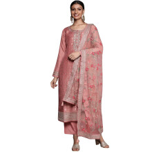 Set Kurta in misto seta da donna Libas (33549O_Peach)