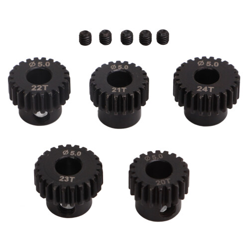 48DP Ritzel-Set 5.0mm Schwarz 20-24T 1/10 RC 1