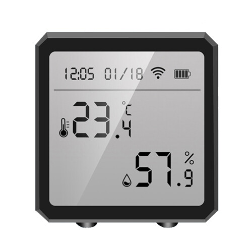 Igrometro WiFi intelligente nero 7,5x7,5x4,5 cm 2