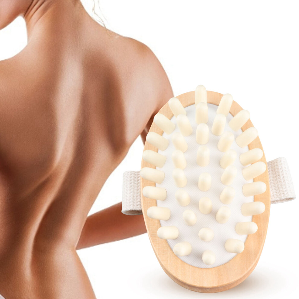 Portable Bamboo Spa Massage Brush Body Scrubber Bath & Body Care Tool