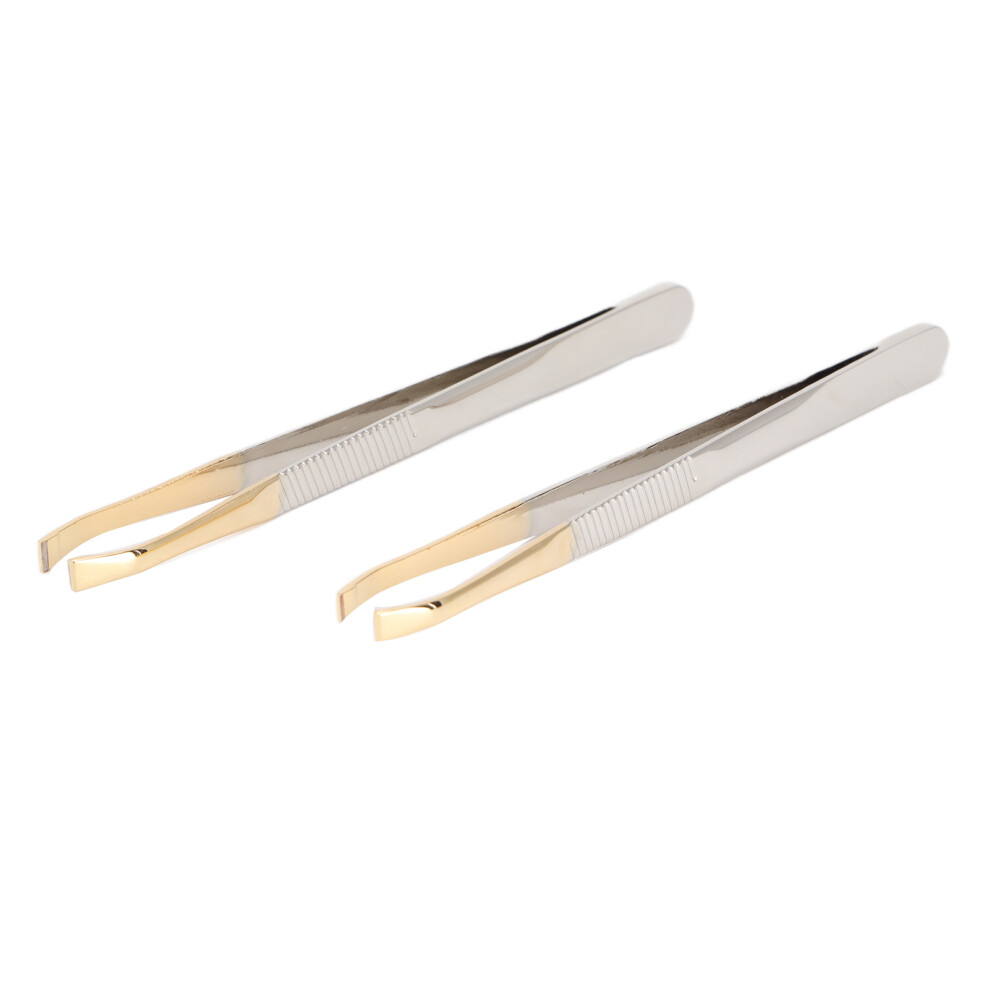 Anti-Static Tweezers Set: 2pcs for Perfect Eyebrow Shaping