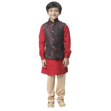 Manyavar zmieanύ rajon Kurta Churidar s bundou pre deti a chlapcov (12-14 rokov)