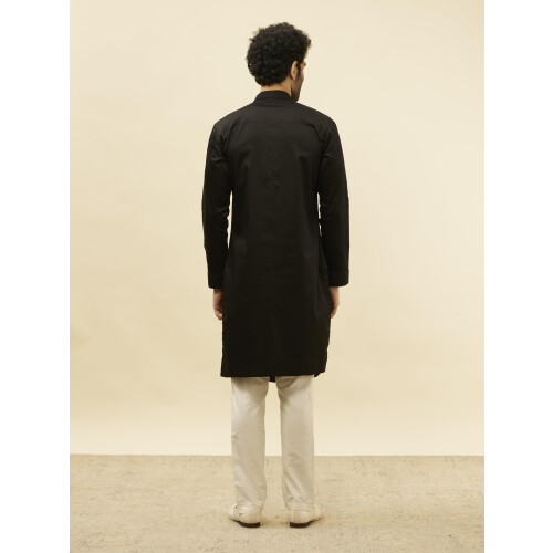 Manyavar pαnska Kohl cierna textϊra Kurta (L) 1