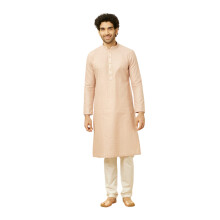 Manyavar Mens Pink Cotton Kurta Pyjama Set
