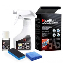(Bundle) 180ml Headlight Restoration Polish Kit - No Sanding Anti-Yellowing Cleaner for Foggy Scratched Plastic Lens NW