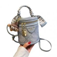 (Have Pendants, Blue) Elegant Hand-Carry Shoulder Purse For Ladies Fashion Quality PU Leather Bag for Woman Girl Birthday Holidays