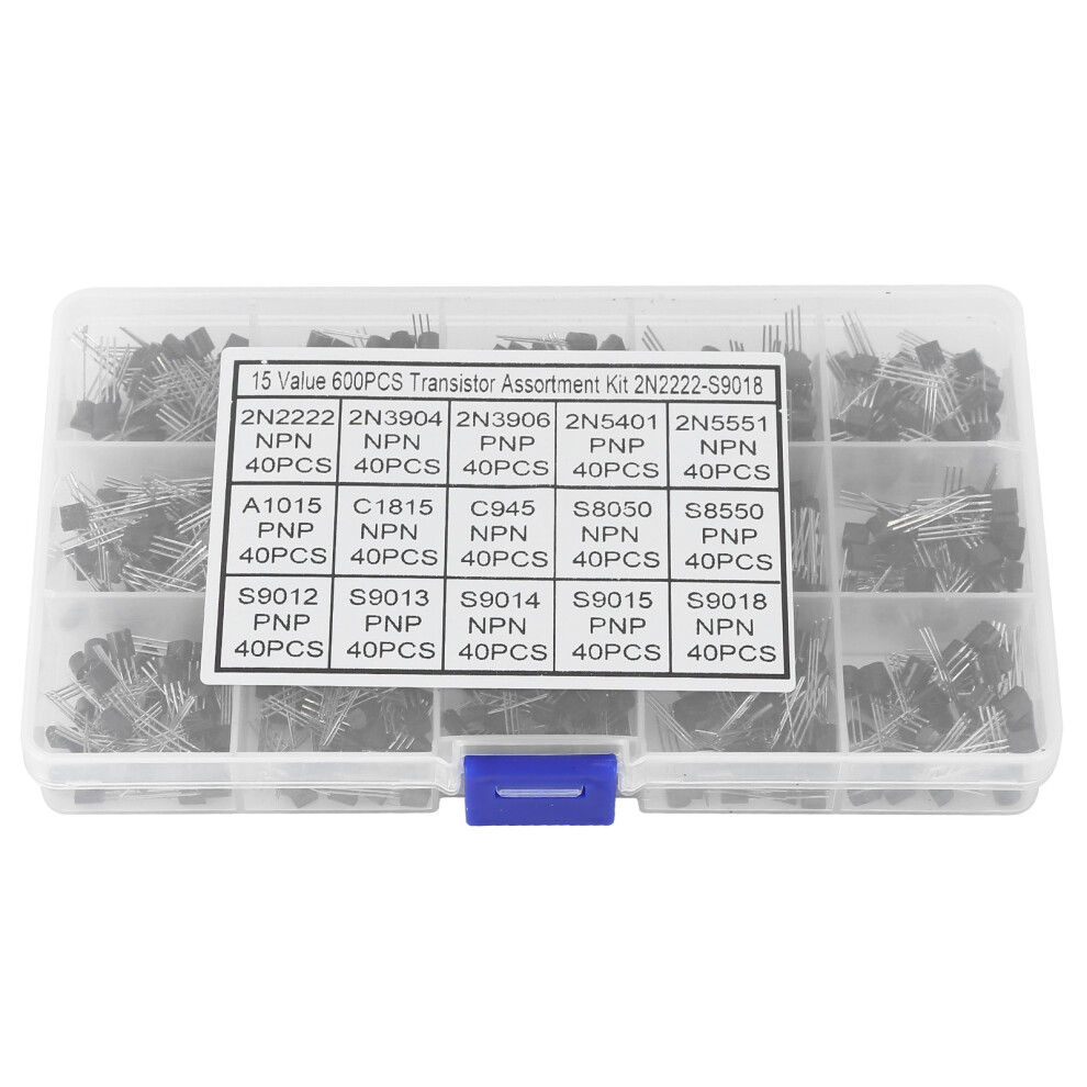 600 Pcs Transistor Assortment Kit Npn Pnp To-92 Straight Plug Transistors 6921340427811