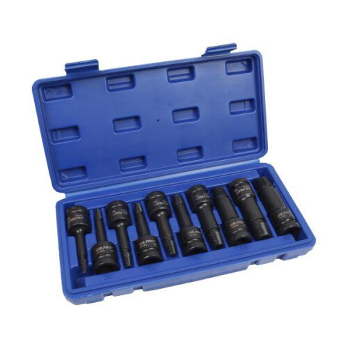 us pro US PRO 10pc 1/2" DR Impact Screw Stud Bolt Extractor Set LH Spiral Socket Set 7567 1
