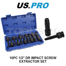 US PRO 10pc 1/2" DR Impact Screw Stud Bolt Extractor Set LH Spiral Socket Set 7567
