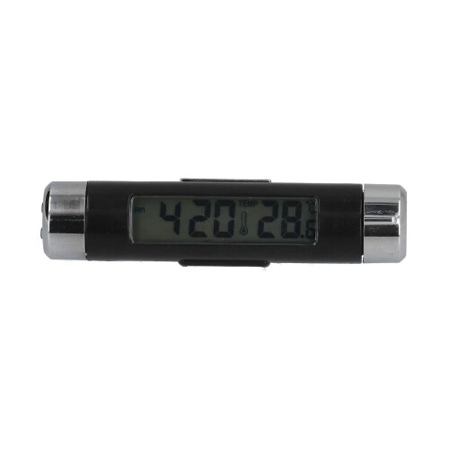 K01 Car Thermometer Clock 8.5x1.7cm ABS LCD Battery-Powered