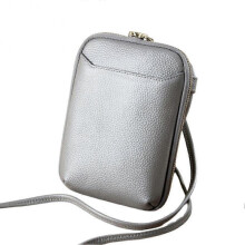 (Silver) Women's PU Leather Crossbody Cell Phone Bag Large Capacity Design Suitable for Traveling