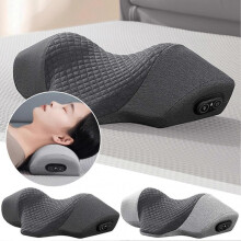 (Gray)Pillow Massage Neck Hump, 2025 New 3-in-1 Neck Massager Pillow, Heated Traction Massager Memory Foam Bed Pillows for Sleeping