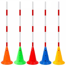 Slalom Bars Agility Equipment Set for Football Training, 1.2m Speed Poles with 30cm Round Base for Kids and Adults