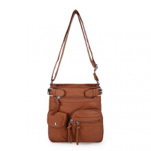 (Brown)Solid Color Women's Tote Bag Adjustable Shoulder Straps Suitable for Traveling
