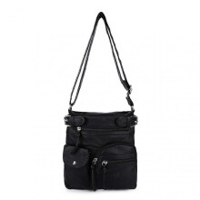 (Black)Solid Color Women's Tote Bag Adjustable Shoulder Straps Suitable for Traveling