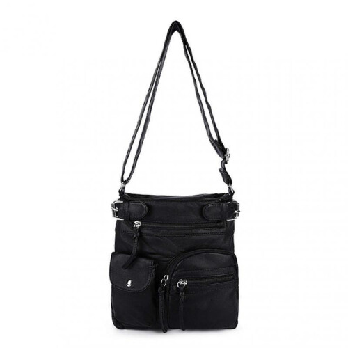 (Black) Solid Color Women's Tote Bag Adjustable Shoulder Straps Suitable for Traveling
