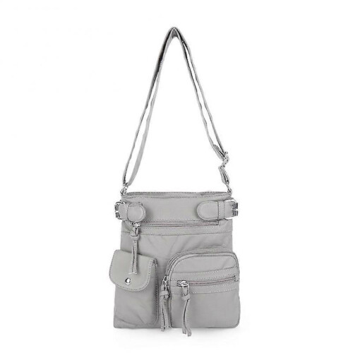 (Silver) Solid Color Women's Tote Bag Adjustable Shoulder Straps Suitable for Traveling 1