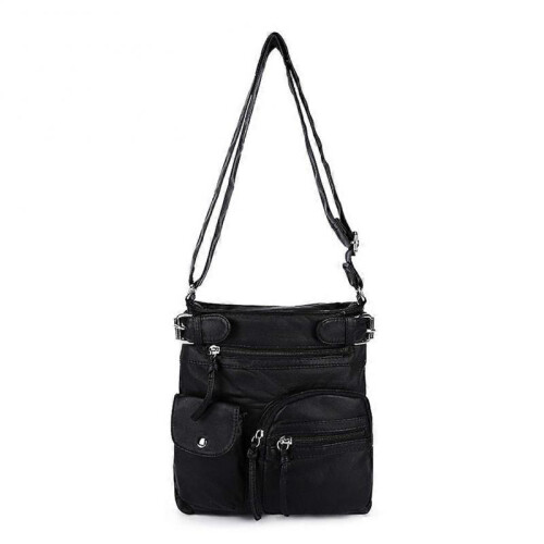 (Black) Solid Color Women's Tote Bag Adjustable Shoulder Straps Suitable for Traveling 1