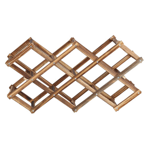 Foldable Wooden Wine Rack Holds 10 Bottles Eco-Friendly Material 1