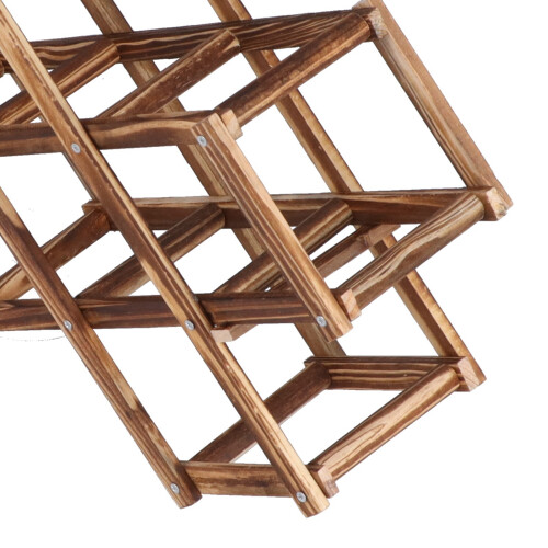 Foldable Wooden Wine Rack Holds 10 Bottles Eco-Friendly Material 2