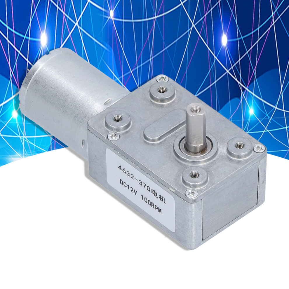 High Torque 12V Dc Worm Motor With Self-Lock & Gear Reducer 100Rpm 6911340436838