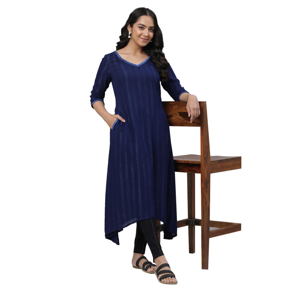 Aurelia Women Kurta 23Aua14303-704167-Blue-L