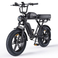 ENGWE M1 - Elektrische fiets 20" - Actieradius 170km - Batterij 48V28.6Ah - Volledig geveerd - Shimano 7 versnellingen - VTT fatbike, Zwart