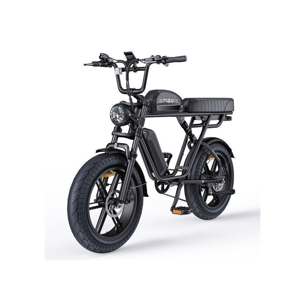 ENGWE M1 - Electric bike 20" - Range 170km - Battery 48V28.6Ah - Full suspension - Shimano 7 speeds - Fat bike, Black-image-OPC-PJKGNYR-NEW