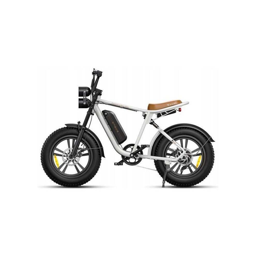 Engwe M20 - Electric Bike 20" - Range 75Km - Battery 48V13ah - Full Suspension - Shimano 7 Speed - Fat Bike, White