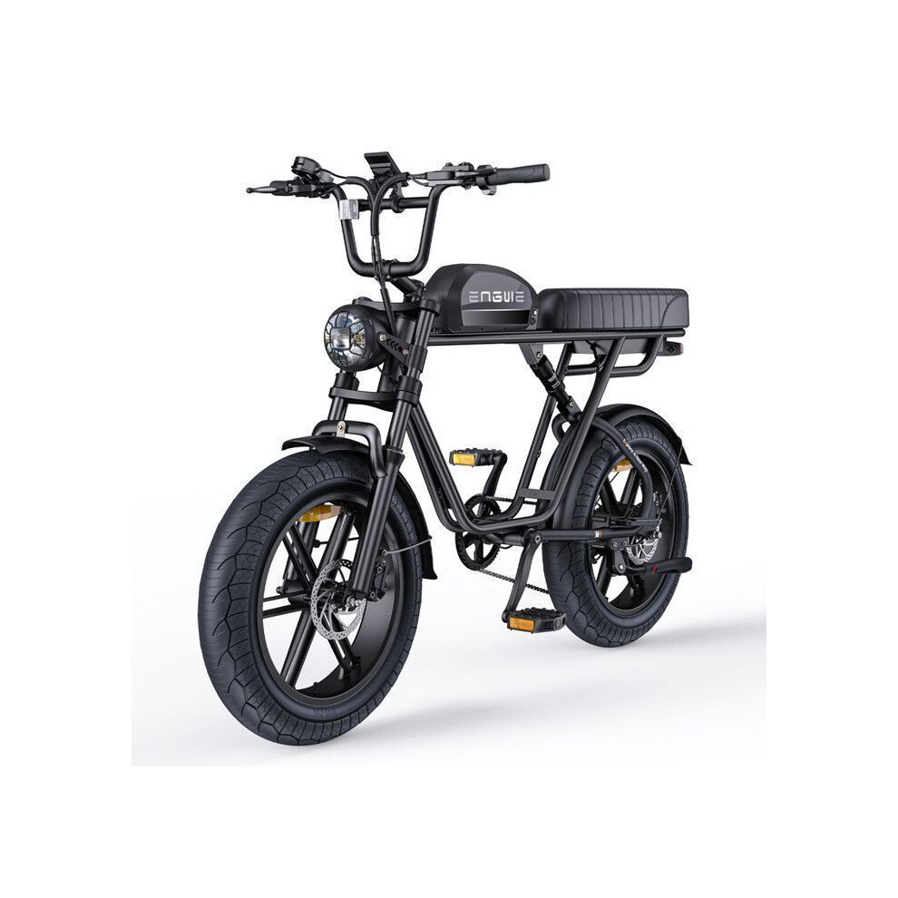 Engwe M1 - Electric Bike 20" - Range 90Km - Battery 48V15.6ah - Full Suspension - Shimano 7 Speeds - Fat Bike, Black
