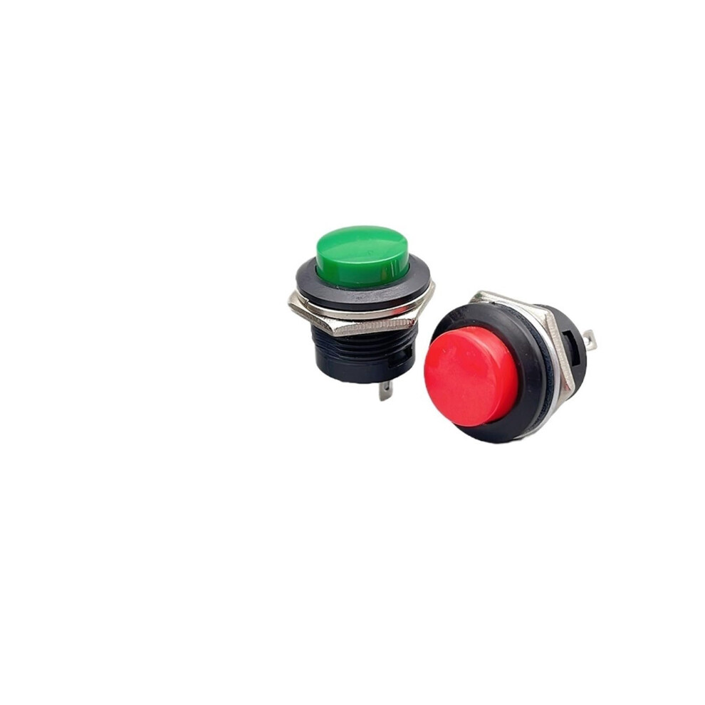 R13-507 Momentary Spst No Push Button Switch Round Cap Ac 6A/125V 3A/250V In Green Color One Size 6276012422695
