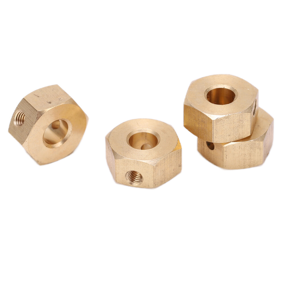 Brass Rc Wheel Hex Adapters For Axial Scx10 Iii, 12Mm Hex, Gold 9371340438435