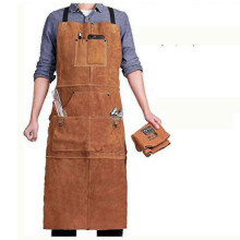 "Black Friday Welder Apron with 6 Pockets, Flame Retardant Heat Proof Leather Work Apron, Men's Carpenter Apron Adjustable From M To Xxxl, Perfect Com