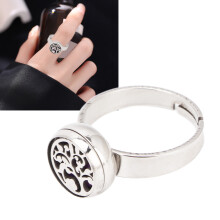 Aromatherapie Finger Ring Adjustable Edelstahl Modisch Tragbar Mini Ätherische Öle Fingerreifen für Damen Typ 2