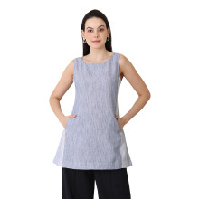 enskι tmavomodrι tielko bez rukαvov z cistej bavlny farbenι priadzou (velkost: 3XL) - 24Austw31084-312836