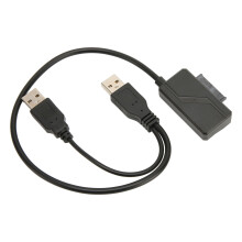 USB 2.0 Optisches Laufwerkskabel Externes USB zu SATA 6 und 7 Stromversorgung Tragbar Plug & Play 480 Mbps Laufwerksadapter