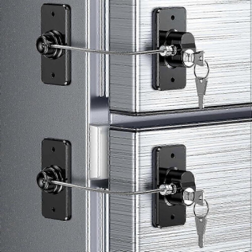 2 Pack Refrigerator Door Lock with Adhesive, No Tools Required, Child Proof