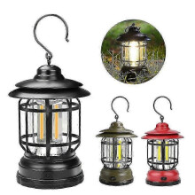 (red) Portable Retro Camping Lights Outdoor Camping Professional Tent Lights-Rechargeable