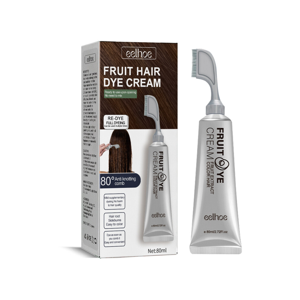 (Chestnut brown) Fruit and Vegetable Hair Paste Natural Gentle and Long-lasting Scalp Easy to Color Black Hair Paste