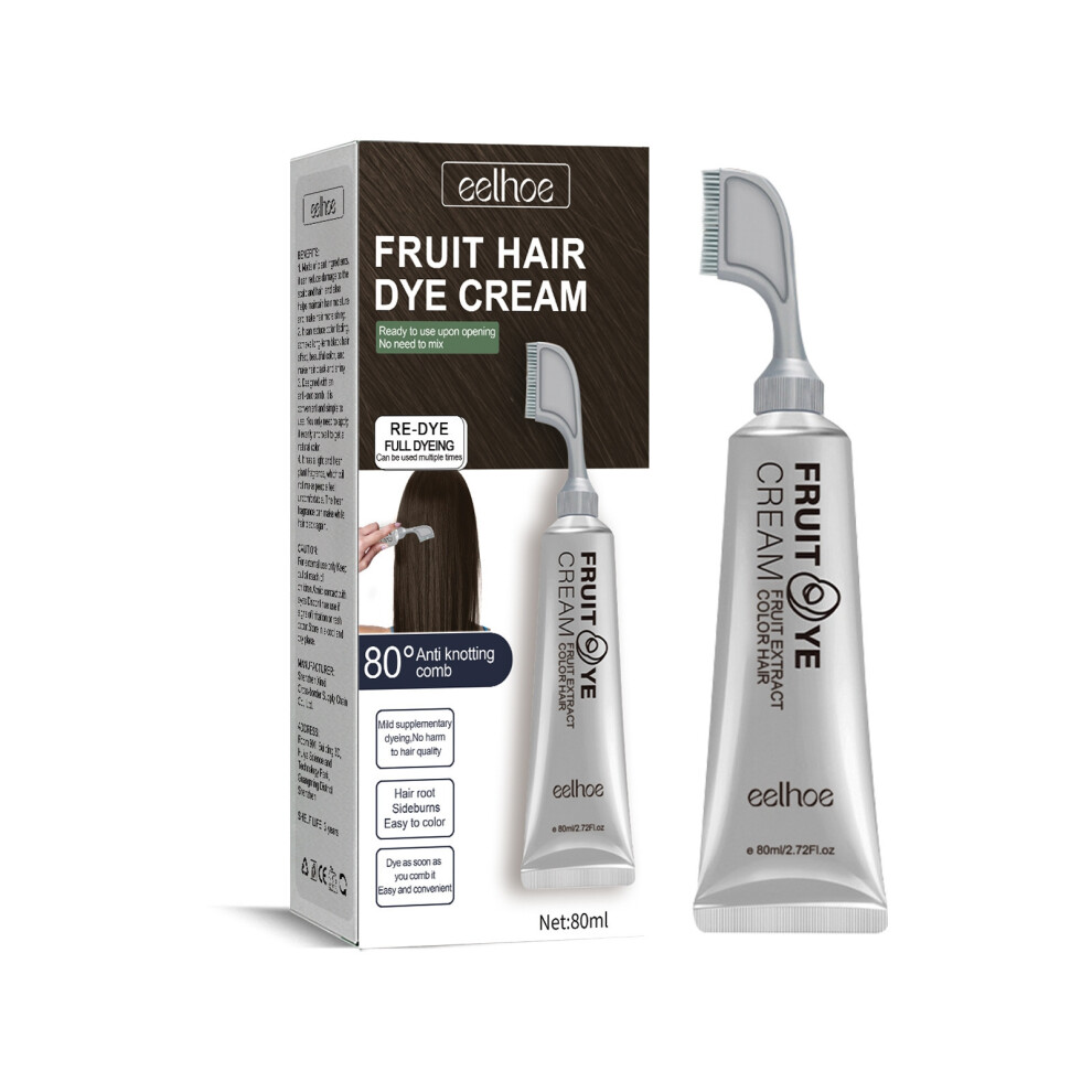 (Brown black) Fruit and Vegetable Hair Paste Natural Gentle and Long-lasting Scalp Easy to Color Black Hair Paste
