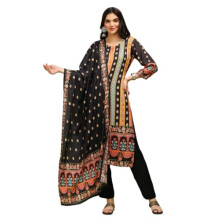 Ishin Donna Kurta Regolare con Motivi Etnici e Pantaloni & Dupatta | Set Kurta per Donne