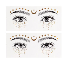 Party Ready Waterproof Glitter Star and Butterfly Freckles Face Makeup Sticker for Costumes and Stage Events