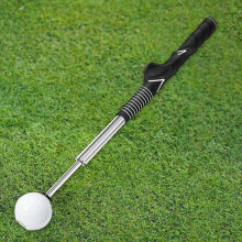 (black)Telescopic Golf Swing Training Aid Alignment Stick Balance Strength Warm up Grip Rod for Indoor,