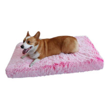 (M,pink)Plush Dog Bed Mat Cat Beds for Small Medium Large Dogs Removable for Cleaning Puppy Cushion Super Soft Claming Dog Beds Pet Bed