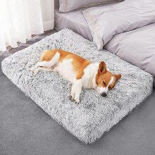 (XL,white)Plush Dog Bed Mat Cat Beds for Small Medium Large Dogs Removable for Cleaning Puppy Cushion Super Soft Claming Dog Beds Pet Bed