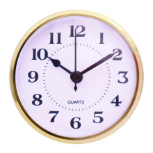 Golden for Rim 90mm Classic Quartz Clock Insert Embedded Mini Wall Clock for Head Diy Movement with Arabic Numerals